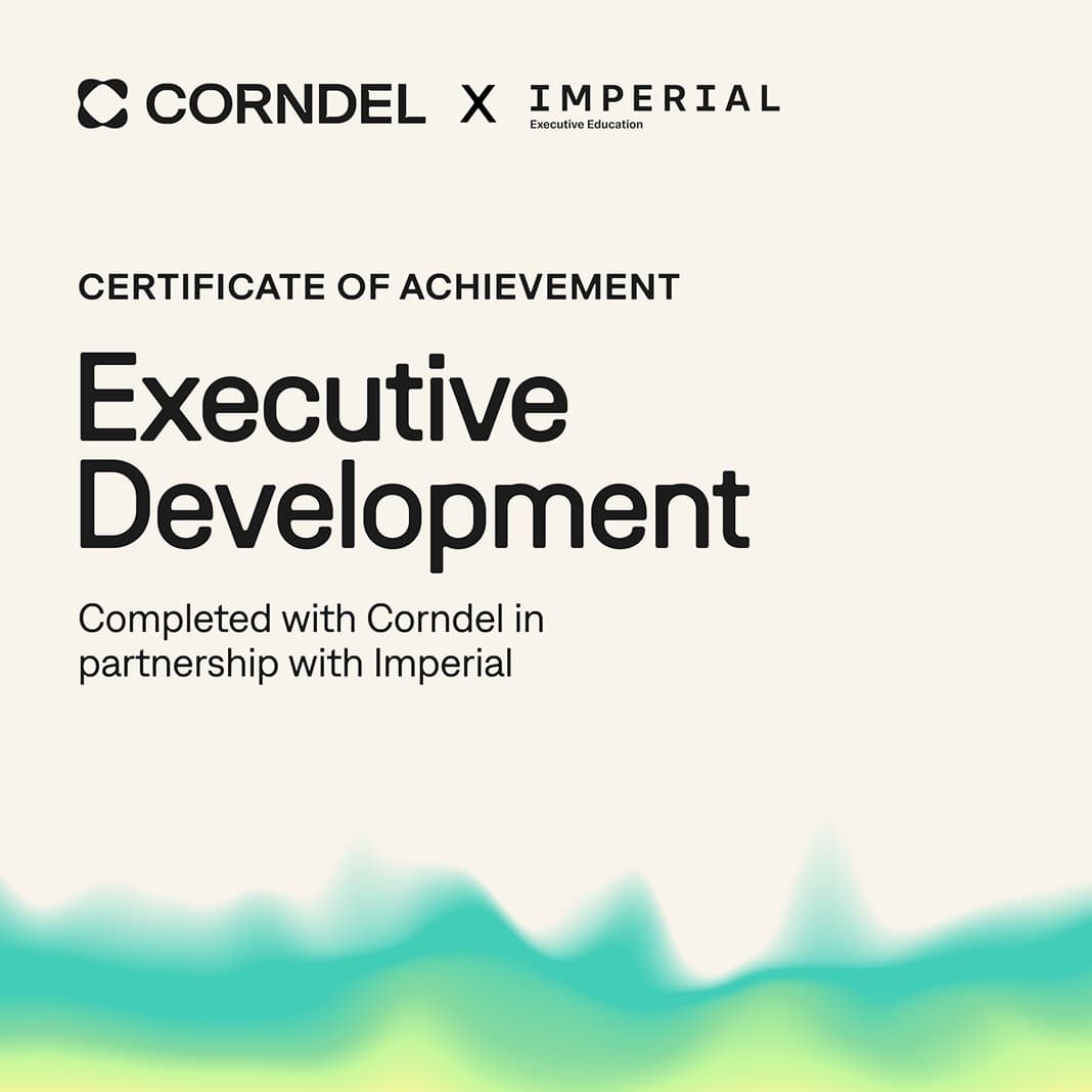 Corndel and Imperial College London certificate of achievement in Executive Development